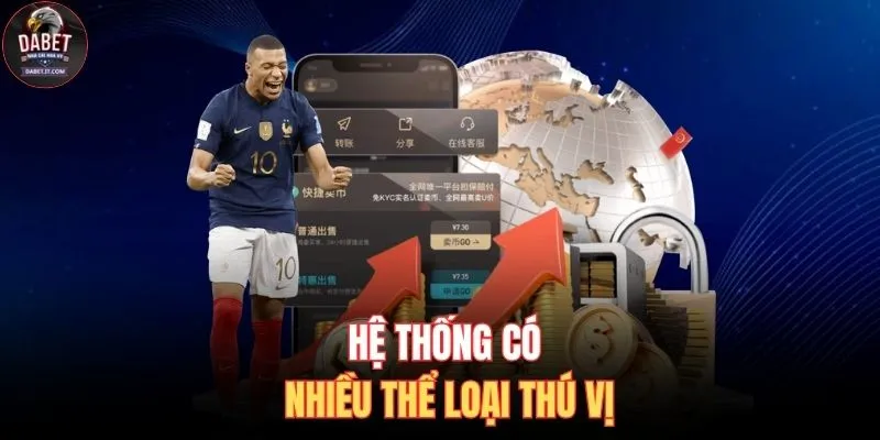 Thể Thao DABET 2 Hệ thống có nhiều thể loại thú vị